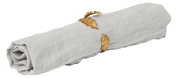 Kroužky na ubrousky Holly Leaf Brass – set 4 ks