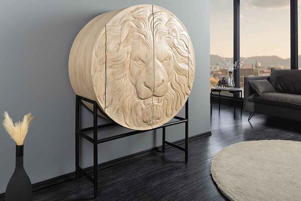 Designová vysoká komoda Hergus 140 cm bílé mango