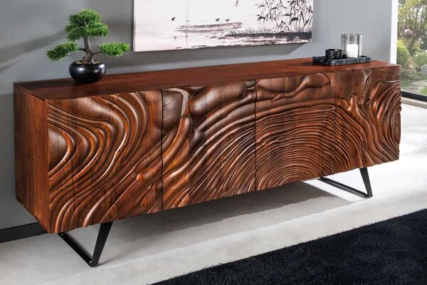 Designová komoda Zion 175 cm hnědá akácie