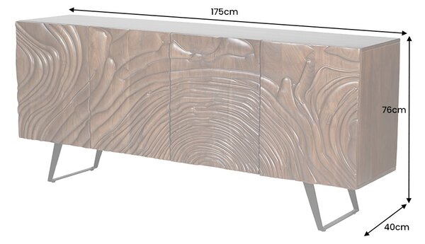 Designová komoda Zion 175 cm hnědá akácie