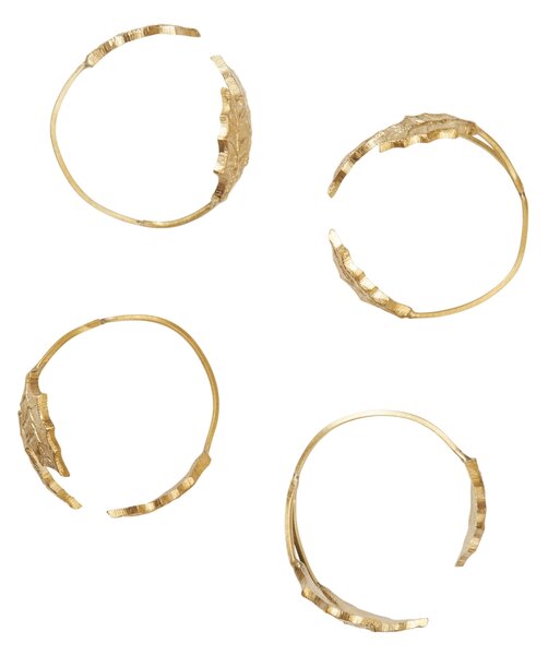 Kroužky na ubrousky Holly Leaf Brass – set 4 ks