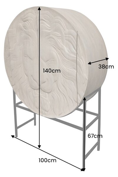 Designová vysoká komoda Hergus 140 cm bílé mango