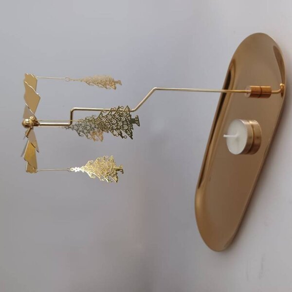 DECOLED Andělské zvonění, 23 × 20,5 cm, stromečky, zlaté