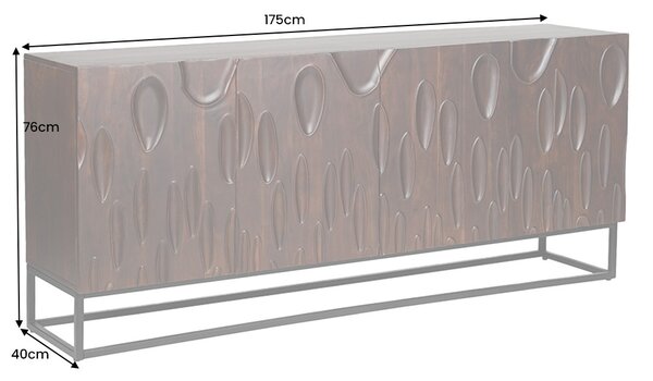 Designová komoda Lameez 175 cm tmavě hnědá akácie