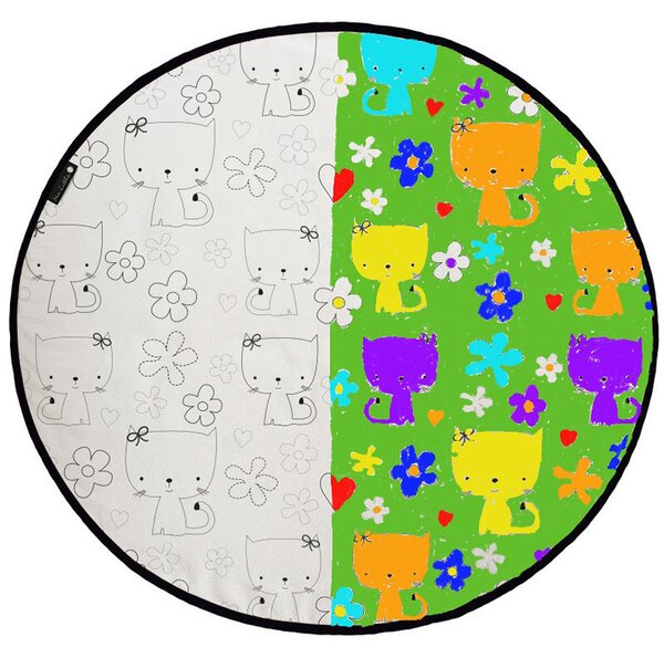Kobercové omalovánky – Kities with flowers Kruh Ø 130 cm