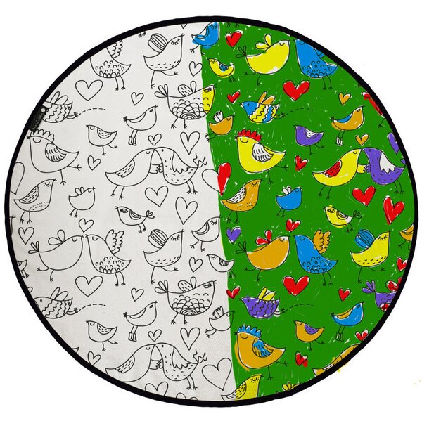 Kobercové omalovánky – Kissing birds Kruh Ø 130 cm