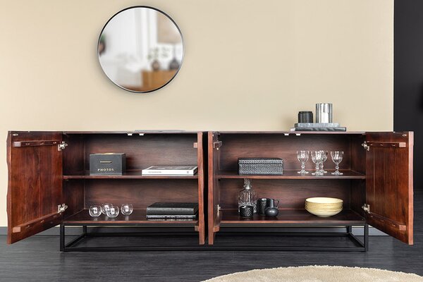 Designová komoda Lameez 175 cm tmavě hnědá akácie