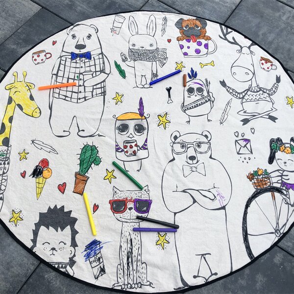 Kobercové omalovánky – Happy Friends Kruh Ø 130 cm