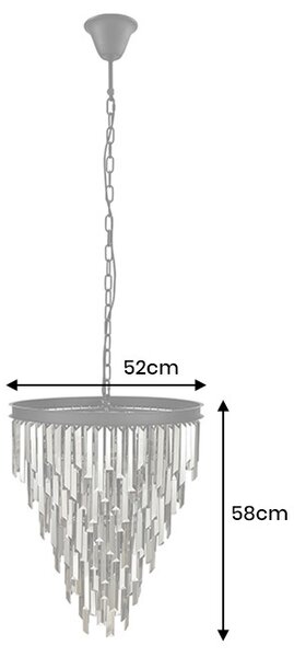 Designový lustr Jamarcus 52 cm šedý