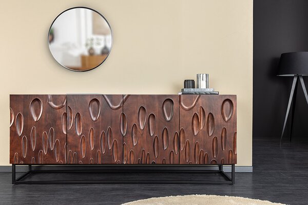 Designová komoda Lameez 175 cm tmavě hnědá akácie