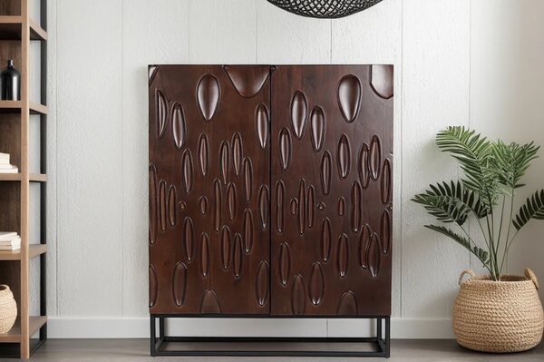 Designová vysoká komoda Lameez 120 cm tmavě hnědá akácie