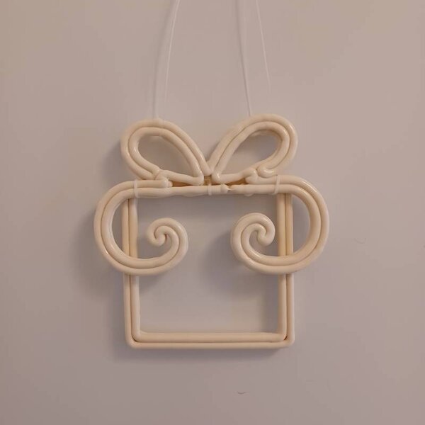 DECOLED ECOprint ozdoba vánoční dárek 30 cm bílá, 3D tisk, plast, venkovní