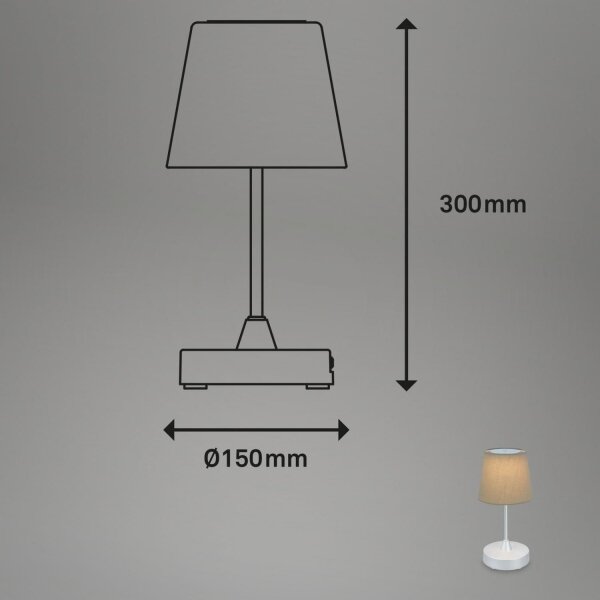 Brilo - LED Stmívatelná nabíjecí stolní lampa LED/3W/5V IP44 stříbrná/béžová