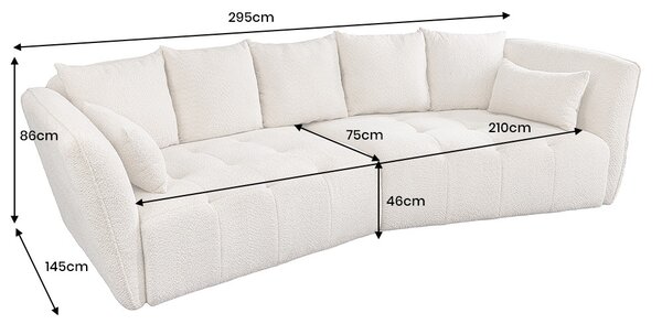 Designová sedačka Wellington 295 cm béžová