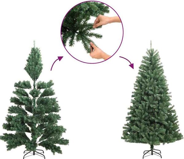 VidaXL Umělý vánoční stromek zasněžený zelený 120 cm PVC [328481] Barva: Zelená a bílá