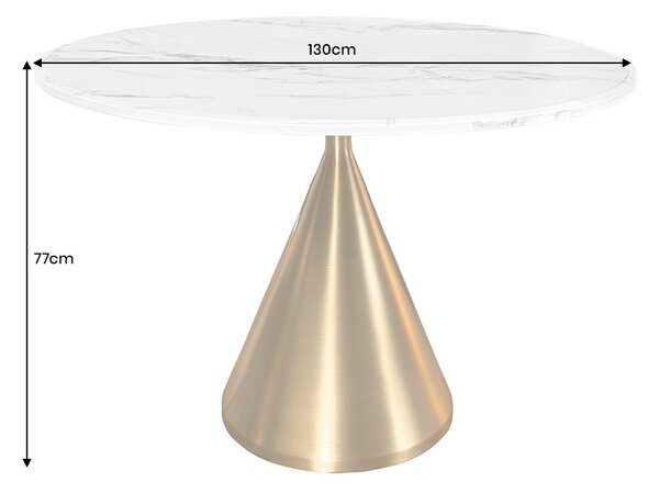 Kulatý jídelní stůl Amira 130 cm bílý