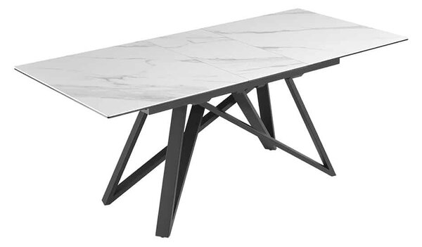 Roztahovací keramický stůl Callen 160-200cm mramor bílý
