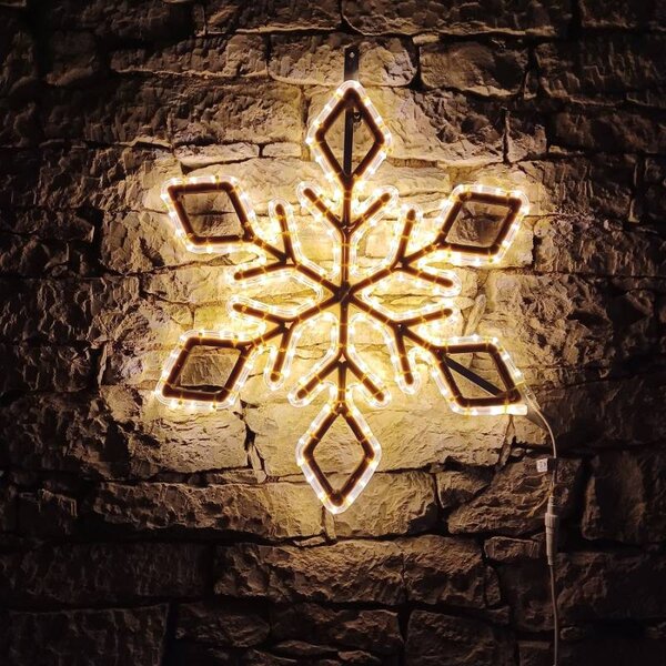 DECOLED Easy Fix 2D LED světelná vločka IX, 72 × 72 cm, teple bílá, závěsný, 3D tisk