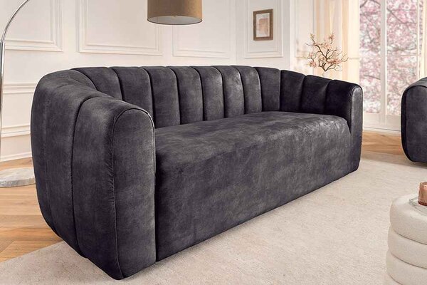 Designová sedačka Kalei 200 cm antracitový samet