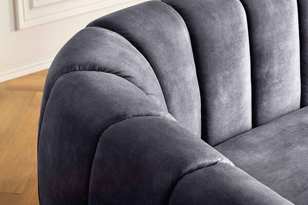 Designová sedačka Kalei 200 cm antracitový samet