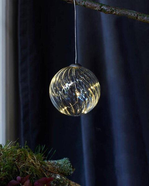 SIRIUS LED světelná dekorace, čirá, koule, 8 cm