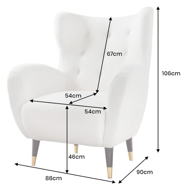 Designové křeslo Danail bílé