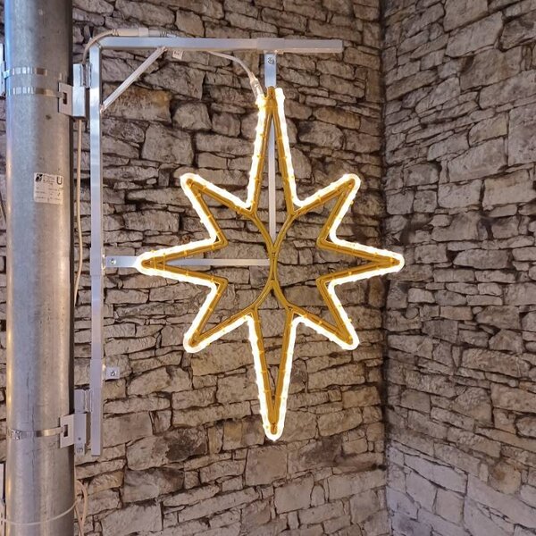 DECOLED LED světelná hvězda na VO 3D tisk, 35x50 cm, teple bílá