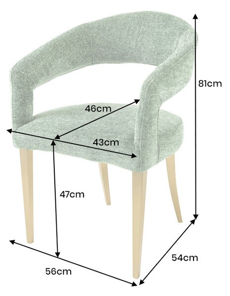Designová jídelní židle Fionnula zelená