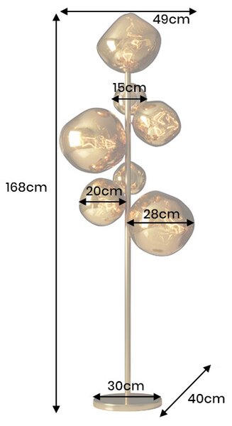 Designová stojanová lampa Hanzila 168 cm zlatá