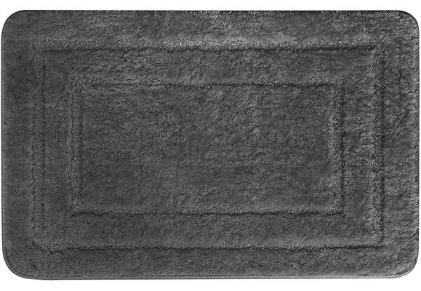 Euromat koupelnová předložka ALOR, jednobarevná tmavě šedá, dlouhý vlas 2cm, 50x80cm