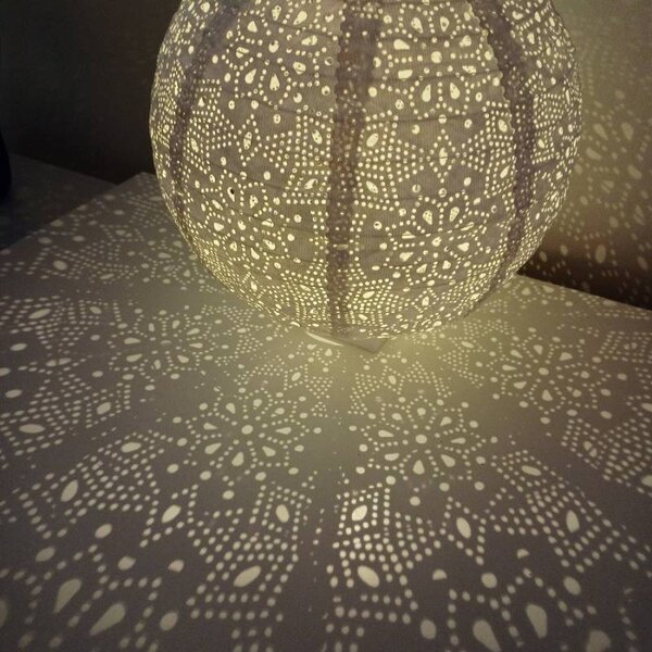 DECOLED Solární lampion, 30 cm, teple bílá, bílá