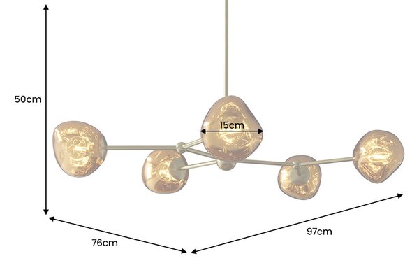 Designové závěsné svítidlo Hanzila 97 cm zlaté
