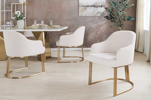 Designová jídelní židle Napayshni béžový manšestr