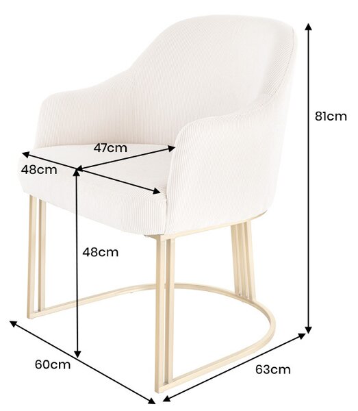 Designová jídelní židle Napayshni béžový manšestr