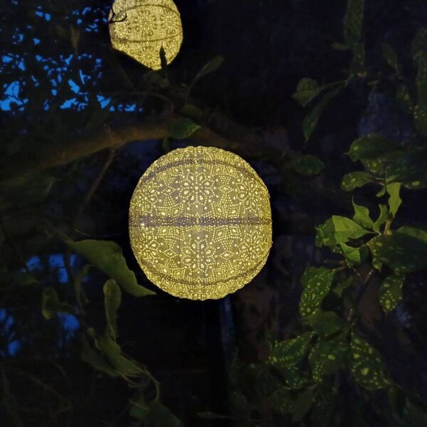 DECOLED Solární lampion, 30 cm, teple bílá, bílá