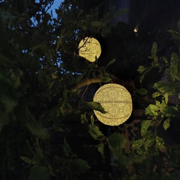DECOLED Solární lampion, 30 cm, teple bílá, bílá