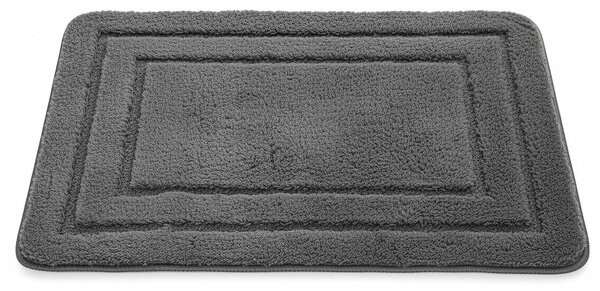 Euromat koupelnová předložka ALOR, jednobarevná tmavě šedá, dlouhý vlas 2cm, 50x80cm