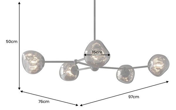 Designové závěsné svítidlo Hanzila 97 cm kouřové
