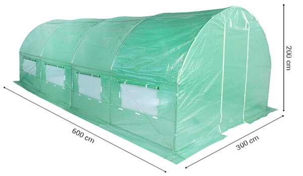 Foliový pařník - fóliovník 300x600 cm zelený