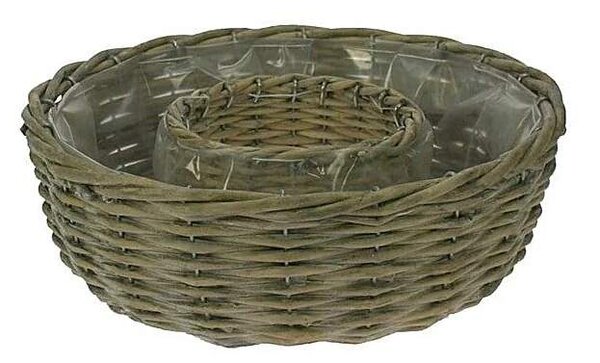 RATANOVÝ dekorativní Květináč Ring, Grey Ø30×10 cm (Van der Leeden®)