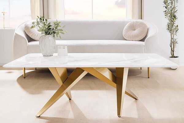 Keramický konferenční stolek Zephyra 130 cm bílý
