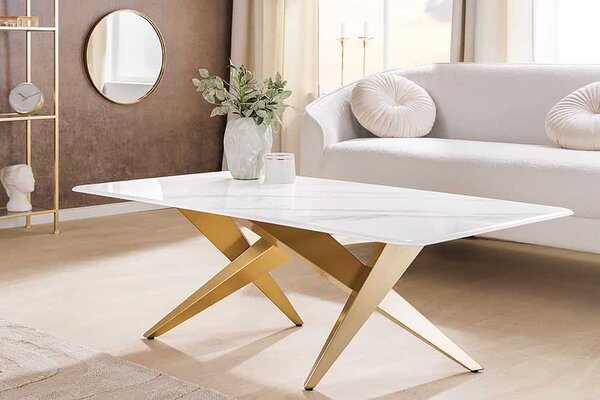 Keramický konferenční stolek Zephyra 130 cm bílý