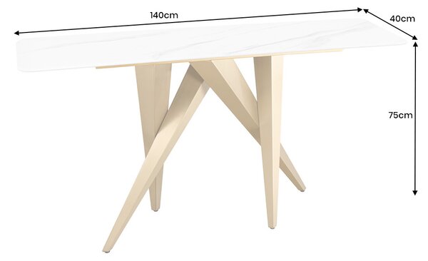 Designová konzole Zephyra 140 cm bílá