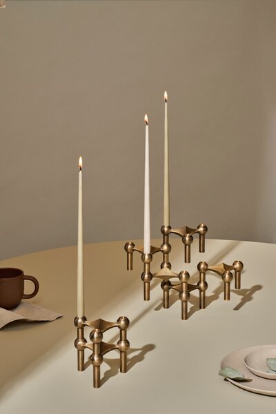 Designový svícen STOFF Nagel Bronzed Brass – set 3 ks