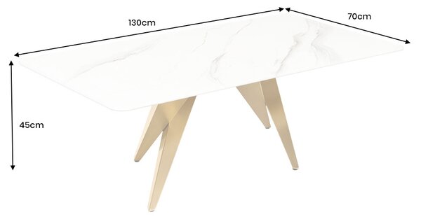 Keramický konferenční stolek Zephyra 130 cm bílý
