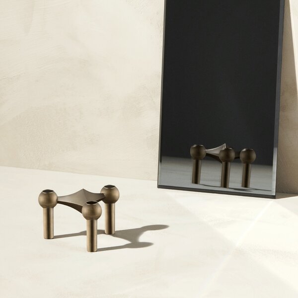 Designový svícen STOFF Nagel Bronzed Brass