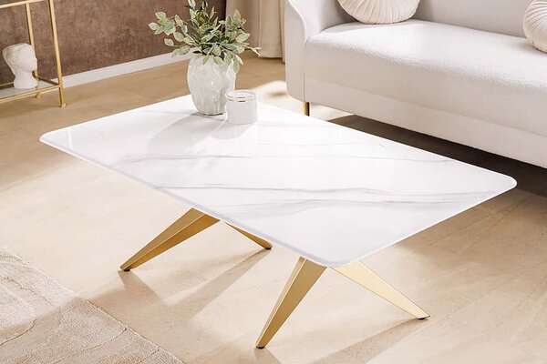 Keramický konferenční stolek Zephyra 130 cm bílý