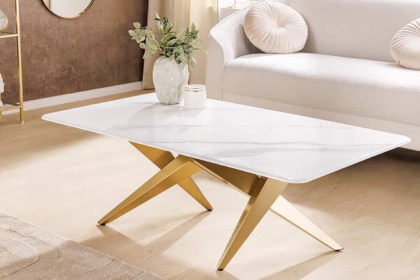 Keramický konferenční stolek Zephyra 130 cm bílý