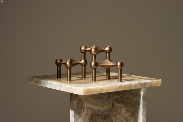 Designový svícen STOFF Nagel Bronzed Brass – set 3 ks