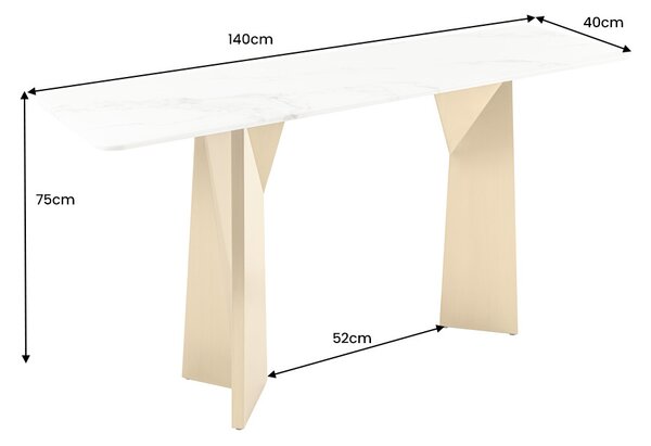 Designová konzole Napayshni 140 cm bílá